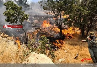 افزون بر ۱۰۰ هکتار جنگل و مرتع کوه خومی گچساران در آتش سوخت /  مهار آتش سوزی پس از ۳۶ ساعت