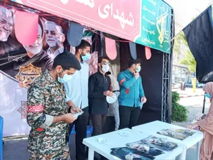 راه اندازی موکب فرهنگی  شهدای مقاومت بمناسبت سالگرد شهادت سپهبد شهید حاج قاسم سلیمانی دربندرعباس