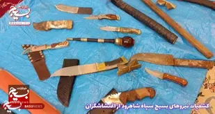کلیپ کشف و ضبط سلاح&zwnj;های سرد از اغتشاشگران در شاهرود