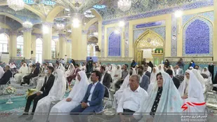 جانشین فرماندهی ناحیه ی شهید منتظر قائم درمراسم جشن ازدواج آسان
