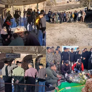 غبارروبی قبور مطهر شهدا در بخش قارون با حضور خانواده&zwnj;های معظم شهدا و بسیجیان