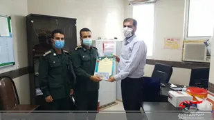 دیدار وتقدیر از مدافع سلامت بسیجی توسط حوزه مقاومت بسیج روح الله اهرم