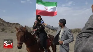 برگزاری پویش هر سیاه چادر مزین به پرچم جمهوری اسلامی در مناطق عشایری جیرفت