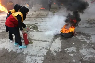 برگزاری رزمایش پدافند غیر عامل دردبیرستان دخترانه تکتم علی آباد کتول