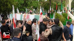 تشییع و تدفین پیکر مطهر شهید والامقام محمد رضا غضبان احمدی در امامزاده طاهر (ع) +تصاویر