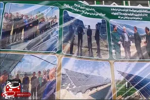 نصب بنر گزارش عملکرد یک&zwnj;ساله بسیج سازندگی شهرستان سرخه در شهر