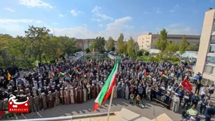 تجمع حوزویان و دانشگاهیان تبریز در اعتراض به حمله اسرائیل به بیمارستان غزه