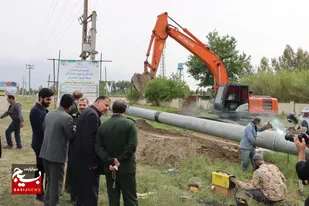 بازدید مسئول بسیج سازندگی کشور از طرح بزرگ بسیج آبرسانی در فرح آباد ساری