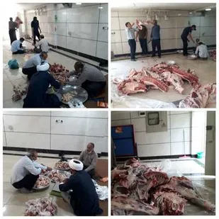 توزیع گوشت رایگان بین نیازمندان روستای عیسی آباد از توابع شهرستان فارسان