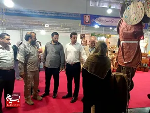 بازدید مسئول بسیج اصناف خراسان رضوی و سرهنگ اربابی از نمایشگاه بین&zwnj;المللی کنگره شهدای اصناف استان