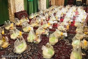 توزیع ۲۰۰ بسته غذایی توسط بسیجیان پایگاه عاشورا در همدان
