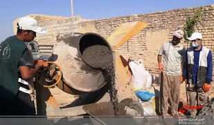 ساخت منزل مسکونی محرومان توسط جهادگران بسیجی