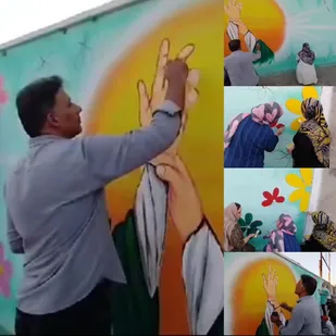 دیواره نگاری توسط هنرمندان انجمن تجسمی دزفول