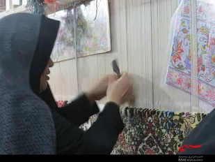 کارگاه قالی بافی کارآفرین نمونه بسیجی + تصاویر