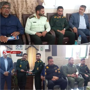 دیدار فرمانده حوزه مقاومت بسیج مقداد با همراهی بخشدار جناح با پرسنل نیروی انتظامی به مناسبت هفته فراجا