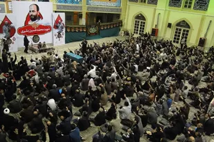 وداع با پیکر مطهر شهید &laquo;بشیری&raquo; در حسینیه امام(ره) همدان