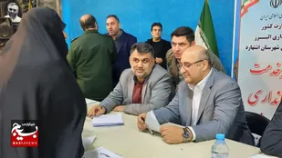 برپایی میز خدمت در مصلی شهرستان اشتهارد