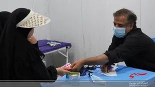 خدمات رسانی موکب سلامت بسیج دانشجویی قزوین به زائران کربلا