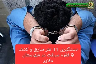 دستگیری ۱۱ نفر سارق و کشف ۹ فقره سرقت در شهرستان ملایر
