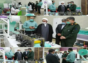 تولید روزانه ۵۰هزارعدد ماسک سه لایه جراحی در کارگاه تولیدی سپاه امیرالمؤمنین علیه السلام