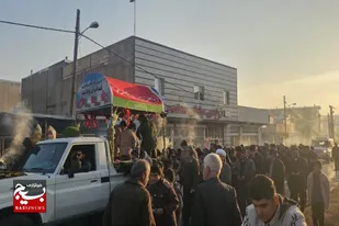 مراسم استقبال از شهدای گمنام دوران دفاع مقدس در روستاهای نهاوند