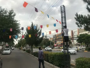 زیبا سازی شهرک کوثر و بلوار آزادگان به مناسبت عید غدیر