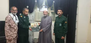 دیدار با امام جمعه اهل تسنن شهر چاه مبارک به مناسبت هفته عقیدتی سیاسی در بسیج