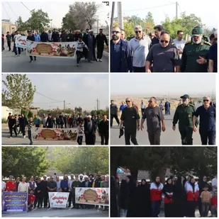 همایش پیاده&zwnj;روی کارکنان ادارات میامی به مناسبت هفته دفاع مقدس برگزار شد