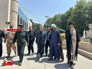 استاندار البرز و فرمانده سپاه امام حسن مجتبی (ع) در محضر نماینده ولی فقیه؛ تجدید عهد با ولایت و تجلیل از سادات