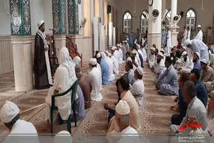سخنرانی مسئول دفتر نمایندگی ولی فقیه در سپاه شهرستان کنارک در نماز جمعه مسجدجامع اهل سنت