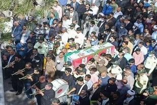 مراسم تشییع پیکر سرباز شهید علی شعبانی در شهرستان گناباد