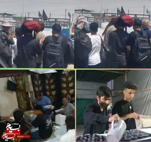 خدمات رسانی موکب باب الحوائج هندیجان در مرز شلمچه به زائران