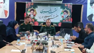 نشست خبری هفته بسیج در سپاه بندر ماهشهر