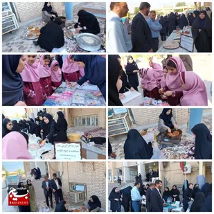 بازارچه دانش آموزی برای کمک به جبهه مقاومت در بهبهان