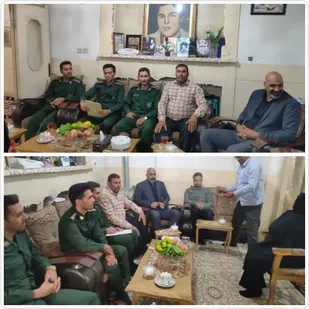 دیدار جانشین حوزه بسیج جلیل آباد با خانواده شهید والامقام غلامرضا زارعی