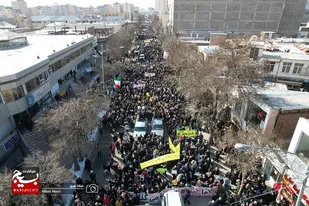 گزارش تصویری هوایی از راهپیمایی 22 بهمن ماه اردبیل