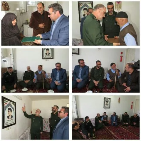 دیدار فرمانده سپاه روح الله و مسئولان فراهان با خانواده «شهید رمضانعلی خسروانی»+عکس