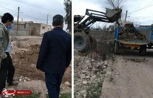 احداث ۲۰۰ متر کانال بتنی محله اوغان به همت سازمان بسیج سازندگی سپاه نینوا