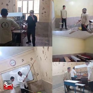 مدارس بخش سوسیه شهرستان کارون با همت جهادگرن رنگ آمیزی شدند