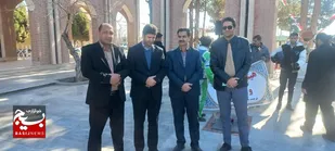 گلباران تمثال امام خمینی(ره) و عطر افشانی مزار مطهر شهدای شهر فیض آباد