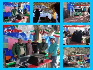 برپایی غرفه نمایشگاه ازعملکرد پایگاه وغرفه صنایع دستی درمحل برپایی نماز جمعه شهرعسگران به همت بسیجیان حوزه امام جعفرصادق(ع) ناحیه تیران و کرون