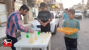 برپایی ایستگاه صلواتی به مناسبت شهادت حضرت جواد الائمه