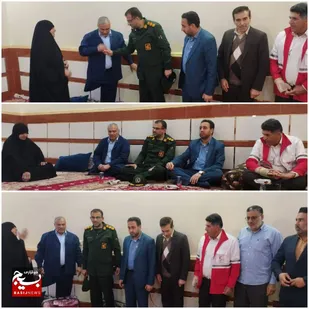 دیدار مسئولین شهرستان کارون با خانواده شهید مجید بوعذار