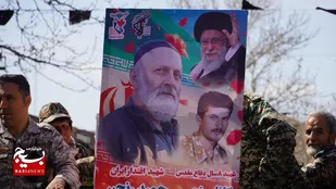 مراسم تشیع باشکوه پیکر مطهر شهید حمید رنجبر در گلزار شهدای استان قزوین
