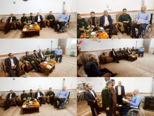دیدار  فرمانده سپاه وجمعی از مسیولین دره شهربا جانباز قطع نخاعی اسفندیار ترکارانی در پلدختر&nbsp;&nbsp;