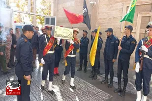 مراسم استقبال از ۳ شهید گمنام در زندان نهاوند