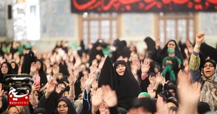 عهد مادران شیرخواره حسینی با امام زمان (عج) در حرم مطهر رضوی + فیلم