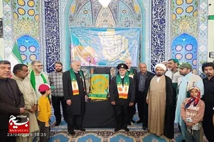 آیین باشکوه استقبال از پرچم متبرک حرم امام رضا(ع) در سراوان برگزار شد