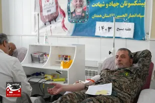 برگزاری پویش نذر خون پیشکسوتان عرصه جهاد و شهادت در همدان+تصاویر