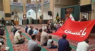 مراسم دریافت پرچم گنبد و بارگاه حضرت سیدالشهداء(ع) جهت اجرای برنامه صعود بر بام ایران